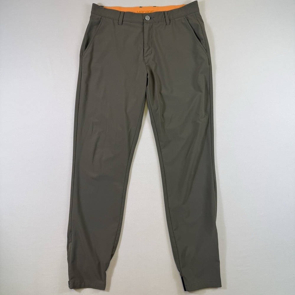 Macade Golf Pants Mens 32x30 Green Slim Fit Jogger Zip Ankle Performance Stretch